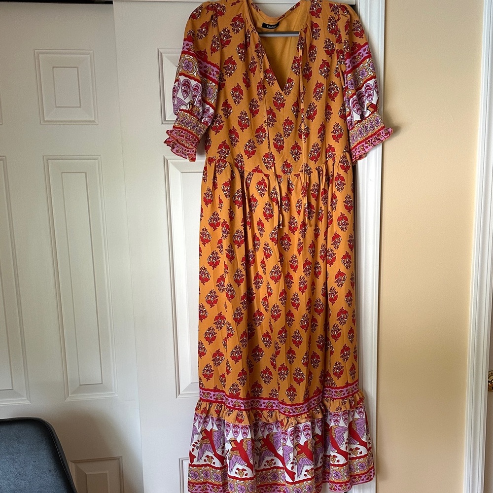 Floral Print Maxi Dress - Multicolor